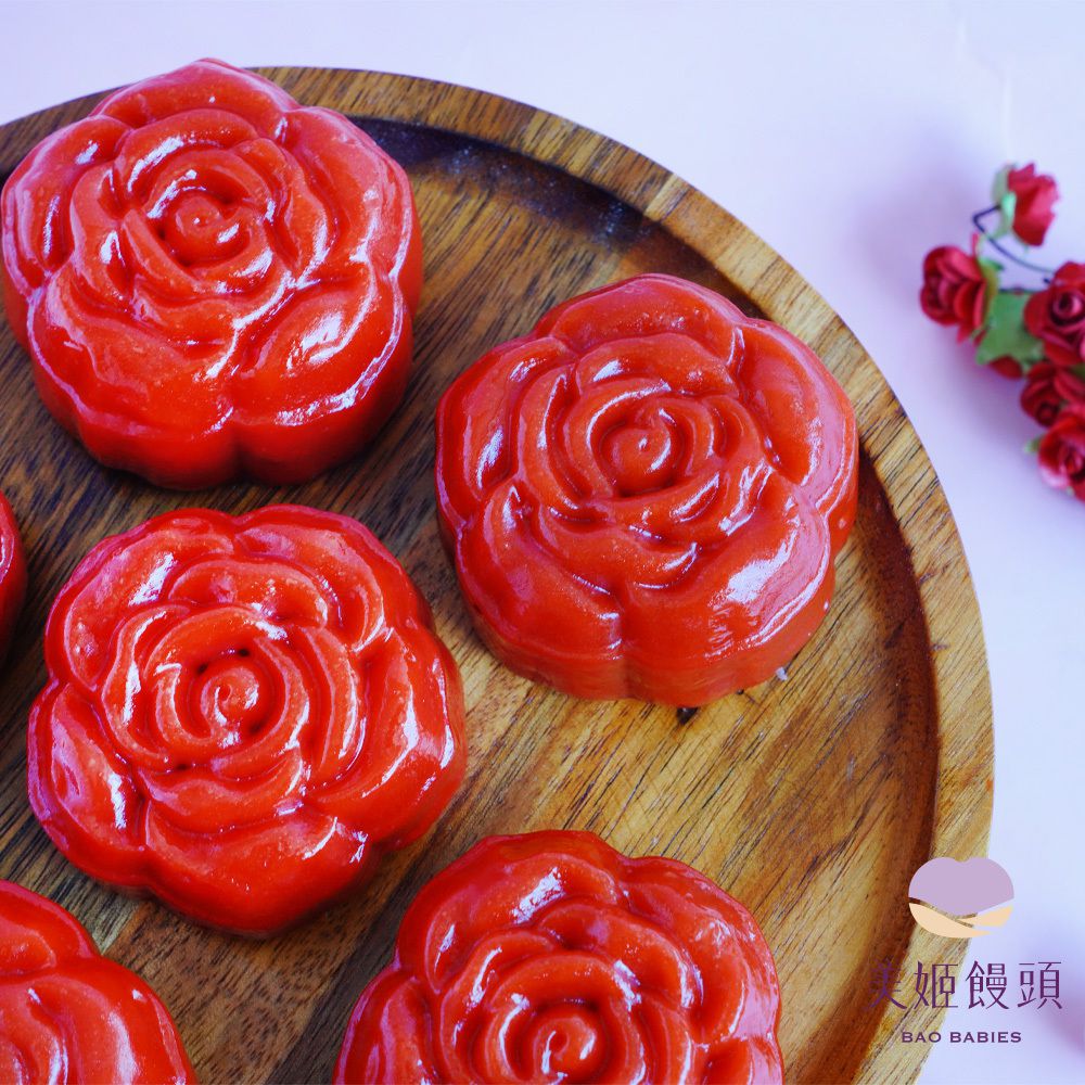 玫瑰造型紅龜粿