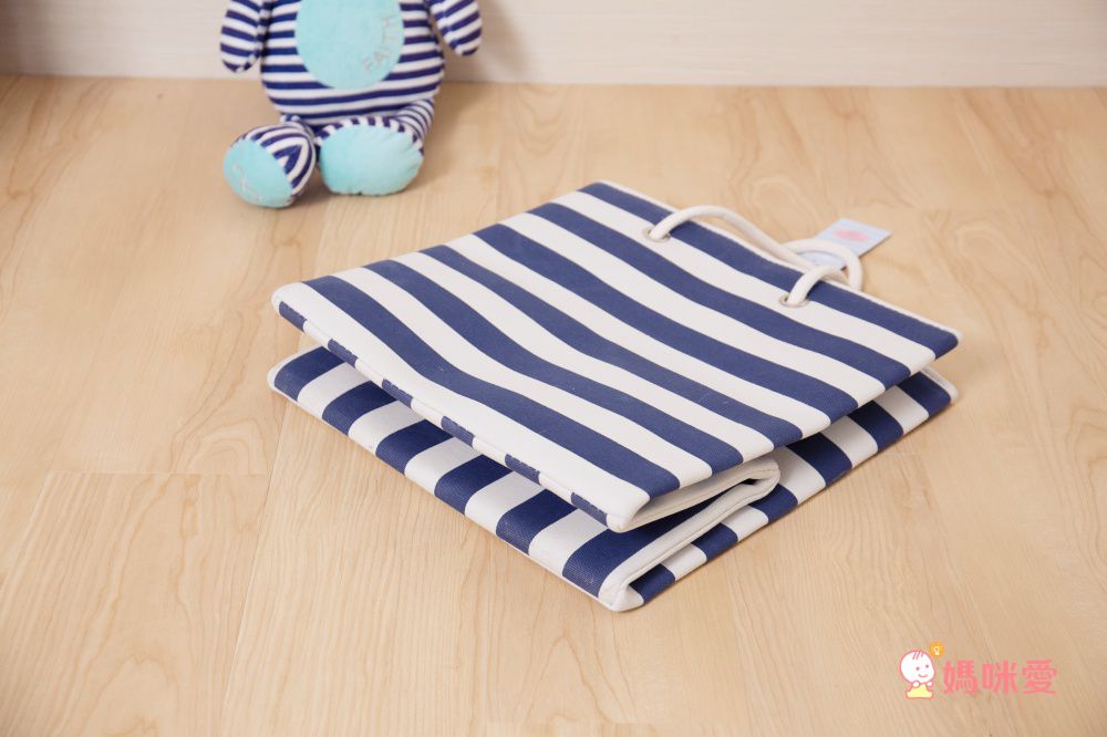 英國 JoJo Maman BeBe - 多用途玩具藍/洗衣籃-藍白條紋