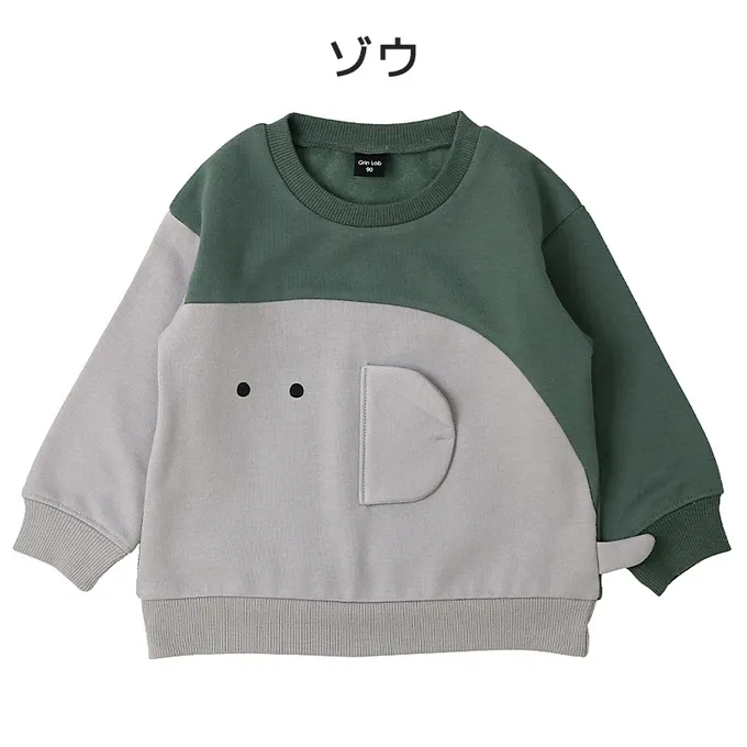 日本 ZOOLAND - 裏起毛 可愛立體動物長袖上衣-獨角獸-粉紅