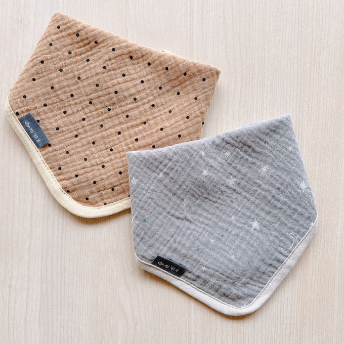 Chi-mi啾米 - 四層紗兩用圍兜6件組 (F碼25X25CM)