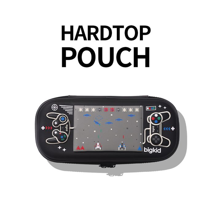 韓國 bigkid - 雙拉鍊大開口鉛筆盒-電動遊戲-黑 (22*10*5cm)