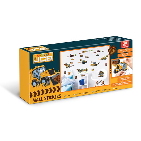 英國 Walltastic - 童趣壁貼-挖掘車-38張貼紙