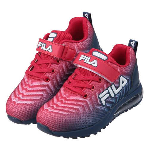 FILA - 康特杯英雄紅藍兒童氣墊慢跑運動鞋