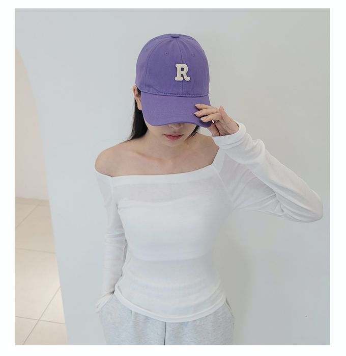 韓國 Soo&Soo - 字母R經典老帽-白