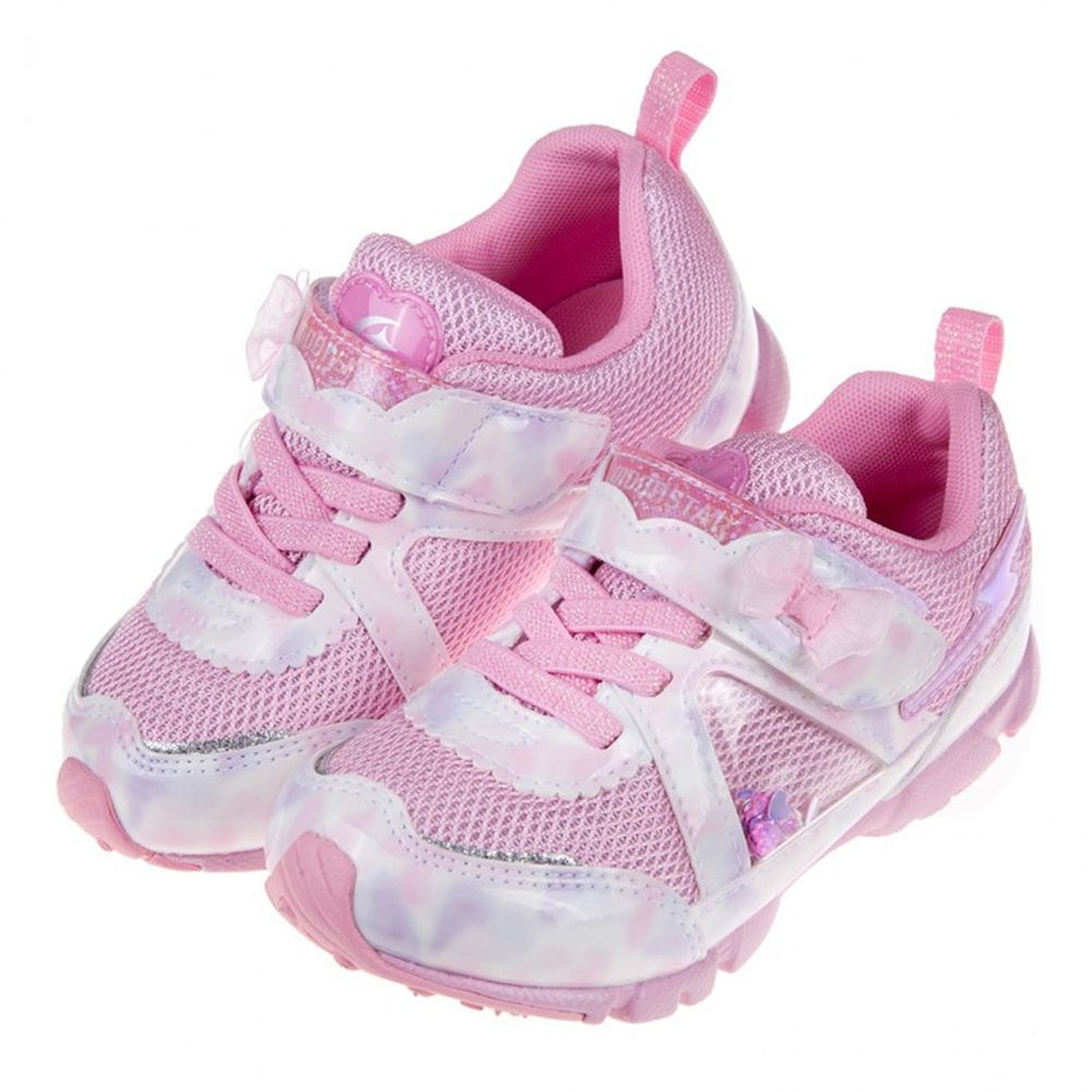 Moonstar日本月星 - Moonstar日本粉色萬花筒女孩兒童機能運動鞋