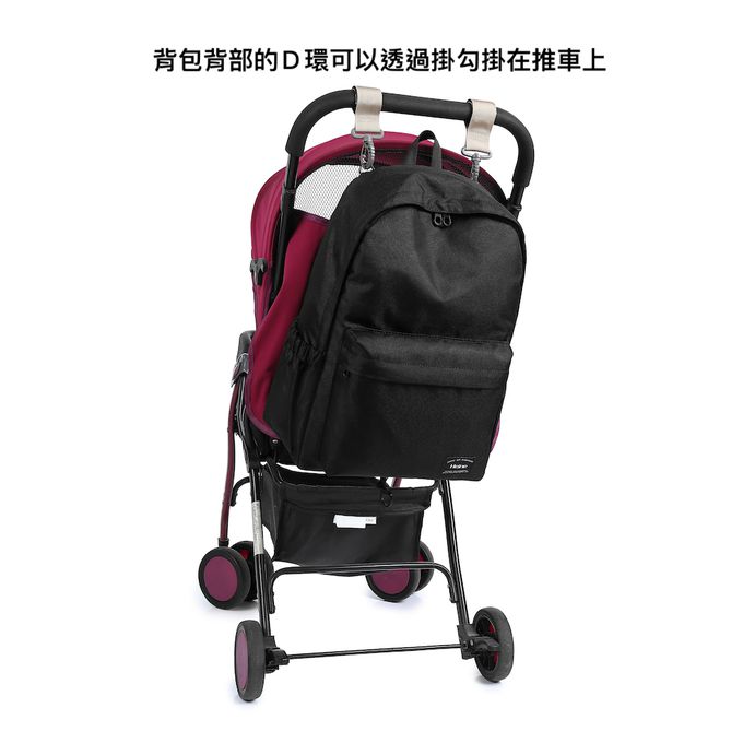 Heine 海恩 - WIN-258 黑色極簡風 素面後背包 防潑水後背包 防盜後背包-黑色