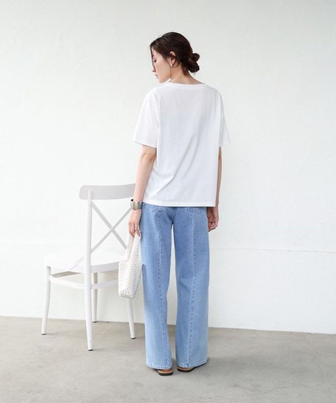 日本 Bab - 100%棉 俐落光影印花短袖T恤-白 (M)