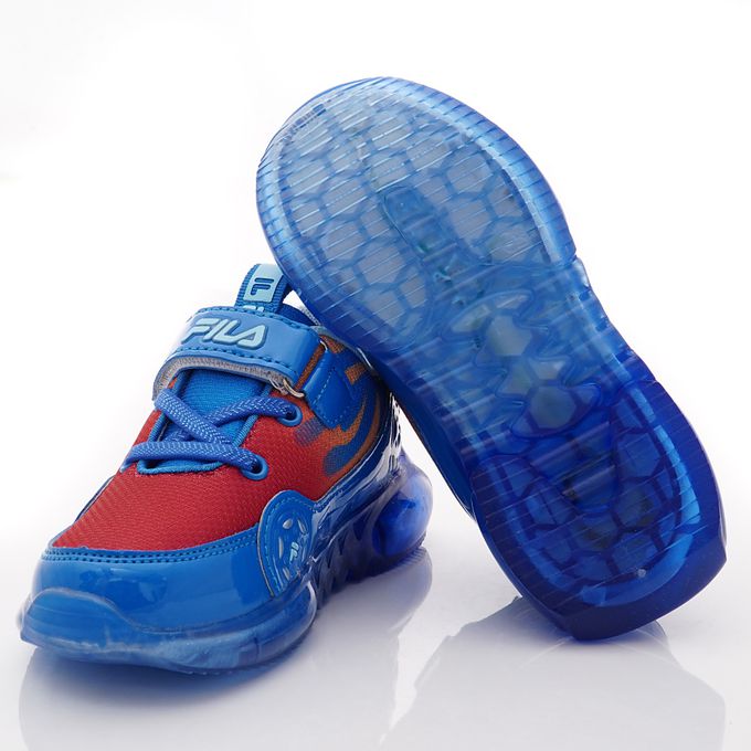 FILA - 賽車造型電燈運動鞋-7-J452X-313藍(中大童段)-運動鞋-藍