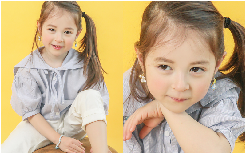 韓國 Babyblee - 童話耳夾-愛麗絲-藍