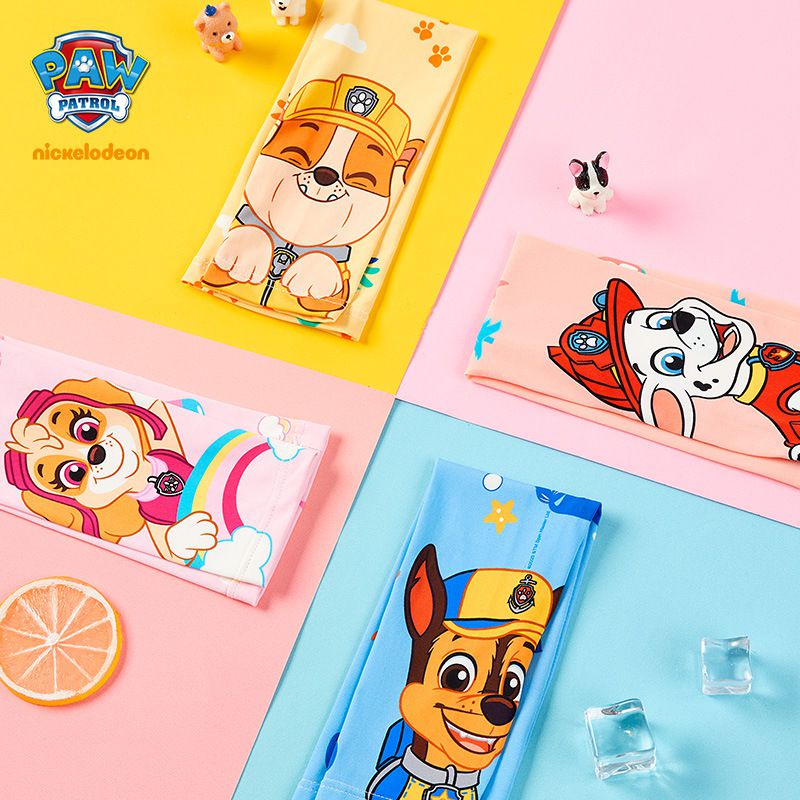 卡通汪汪隊冰絲兒童防曬袖套-卡通人物阿奇+鯨魚-藍色 (9x31.5x7.5cm)