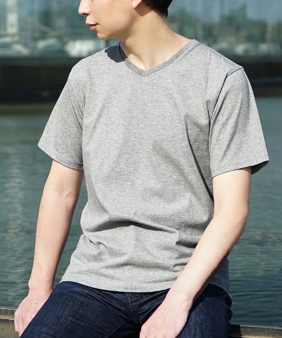 日本 zootie - 抗透汗 V領短袖上衣(爸爸)-摩卡