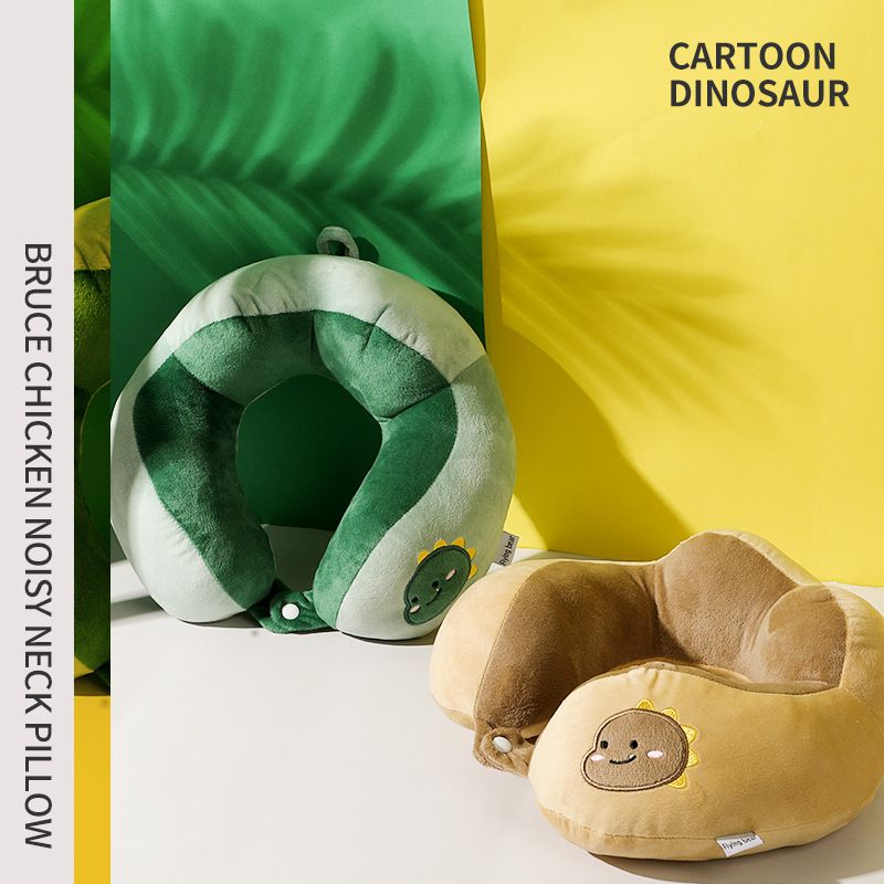 刺繡U型護頸枕(立體款)-貓咪-黃色 (28x28x10cm)