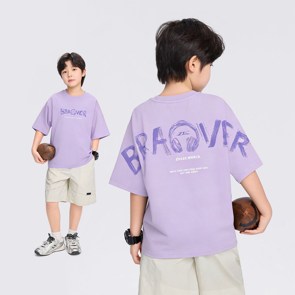 -3℃瞬間涼感短袖T-藝術塗鴉-紫色