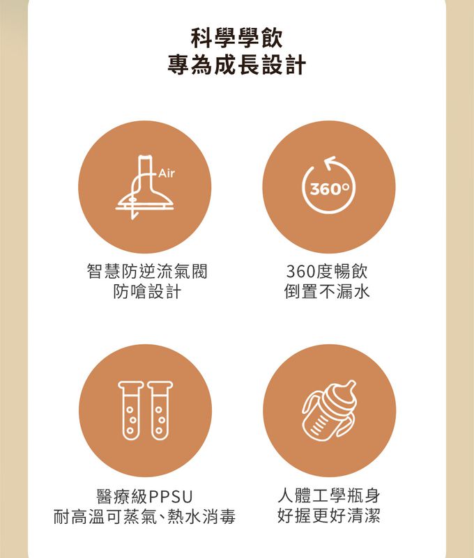 MOTHER-K - Muzik Tiger聯名精粹極簡PPSU學飲吸吸杯300ml-夜幕藍