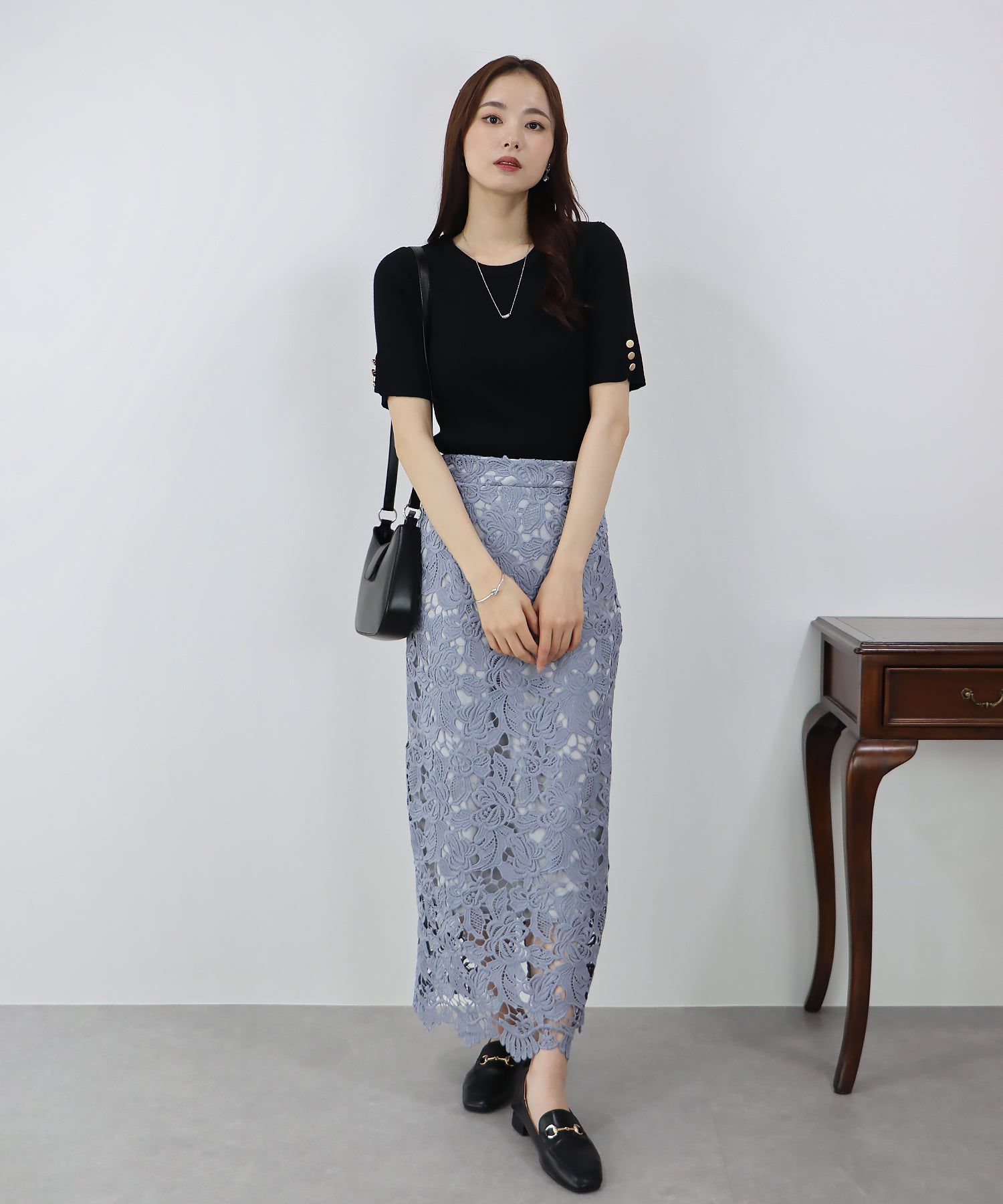 日本 BLUE EAST - 圓領金釦羅紋短袖上衣-白