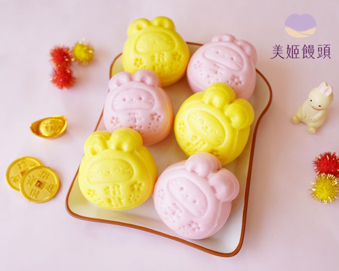 美姬饅頭 - 福袋兔兔鮮乳造型包子-45g*6顆