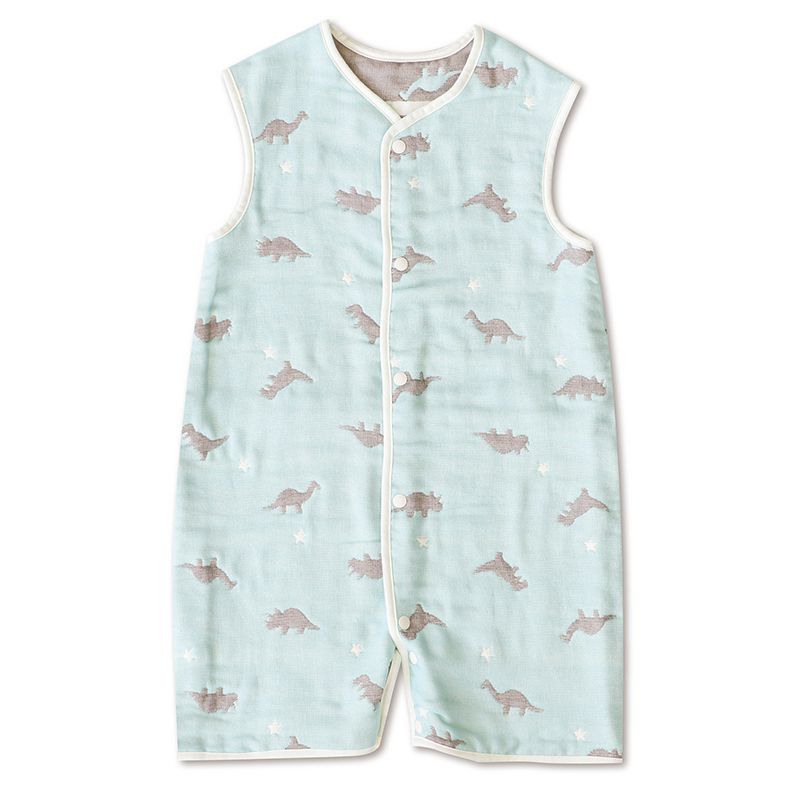 akachan honpo - 大尺寸耐用6層棉紗防踢被-綠色 (95~110cm)