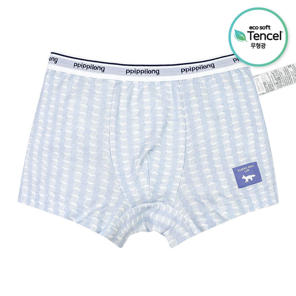 天絲纖維透氣四角褲(男寶)-幾何紋路-天藍