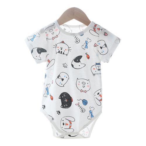 JOYNA - 2件入-短袖包屁衣 透氣排汗 純棉連身衣-小動物+隨機1件