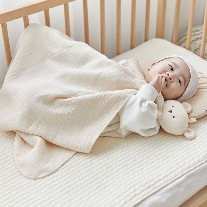 正韓Hello HiZoo - 多功能純棉三層紗安撫毯/浴巾/紗布巾/咬咬巾/口水巾/安撫巾-熊熊