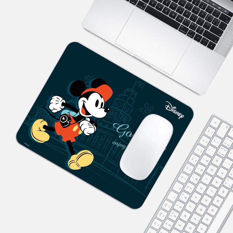 迪士尼卡通滑鼠墊-米奇散步-深綠色 (26x21cm)