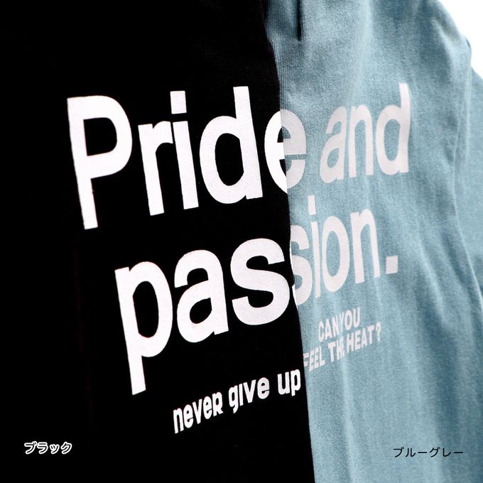 日本 BRANSHES - 100%棉 個性標語短袖上衣-Pride and passion-黑