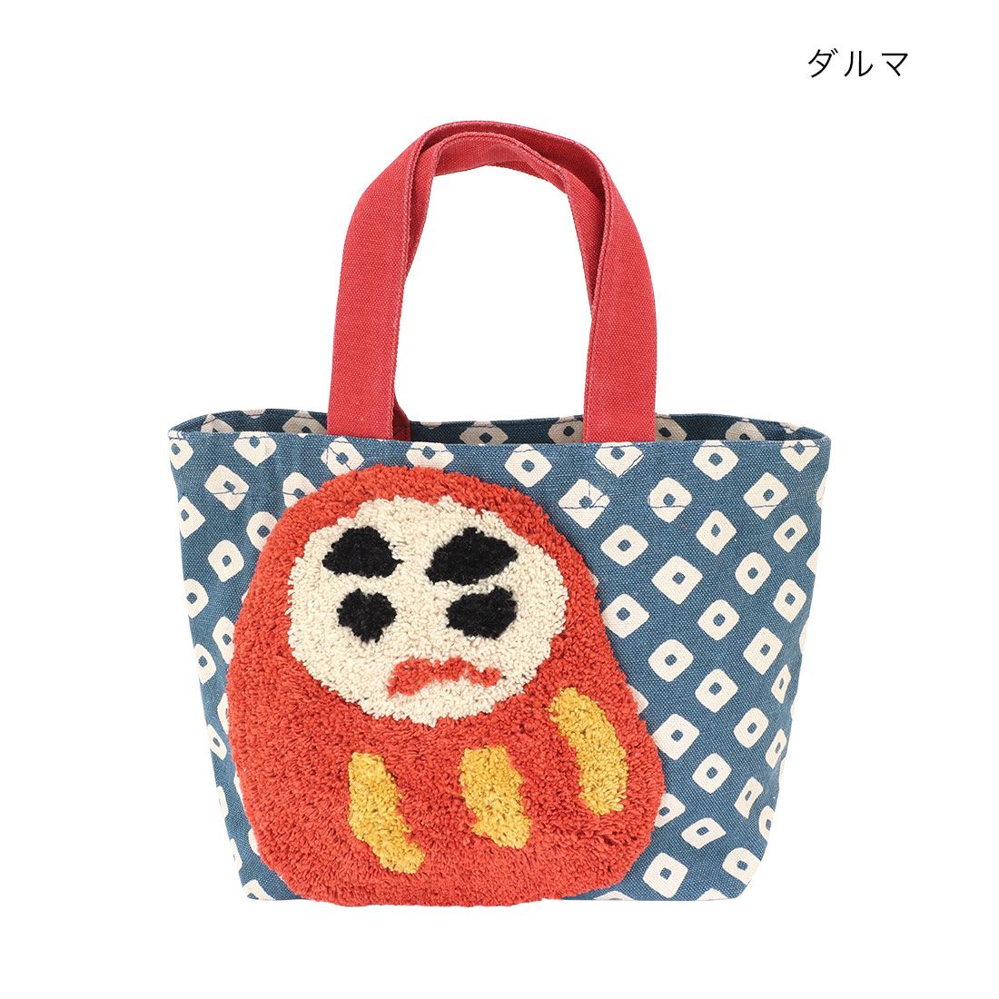 日本 TOMO - [限定]開運好物刺繡手提袋-招財貓-紅 (30×20×D10cm)