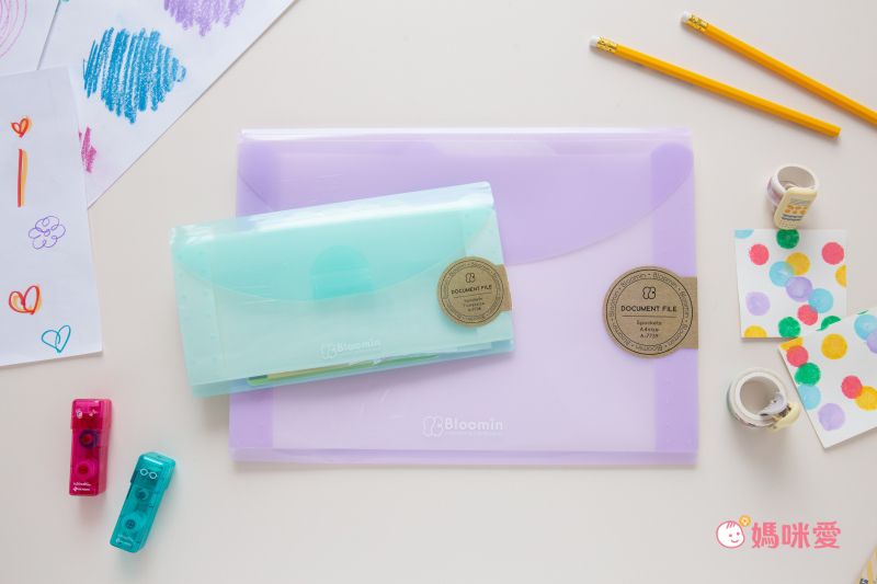 日本文具 LIHIT - 外扣五層分層資料袋-A4-薰衣草紫