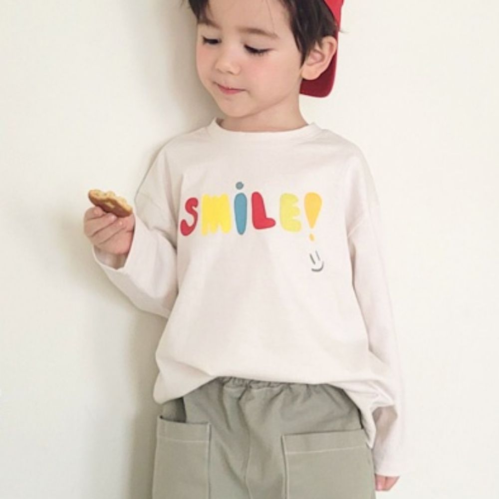 Peanuts House 純棉長袖上衣-繽紛SMILE-象牙白