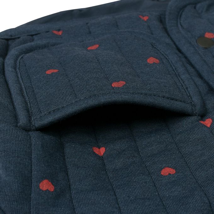 akachan honpo - 鋪棉夾克-滿版印花-深藍色