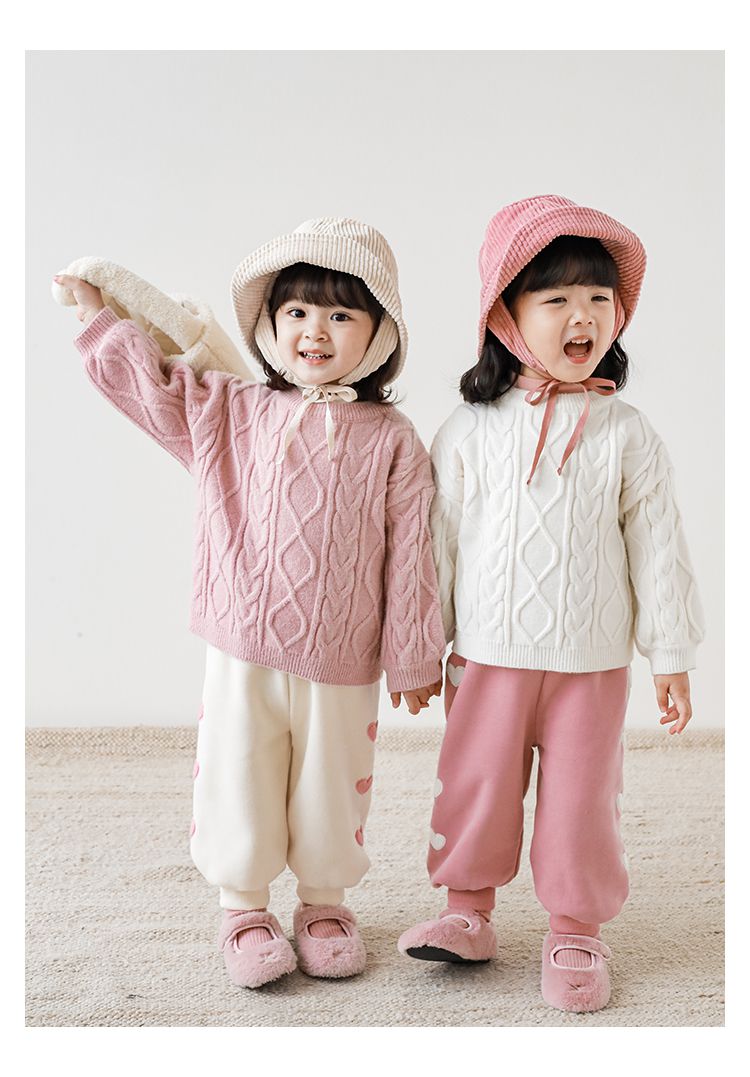 TONGMO - 腰鬆緊運動束口長褲-側邊愛心-桃粉色