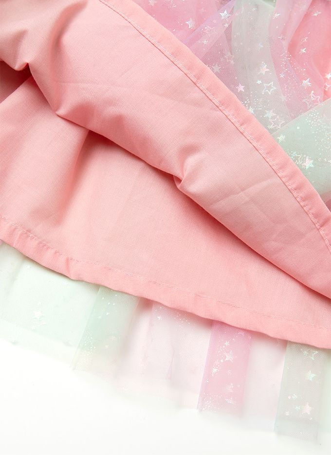 韓國 OZKIZ - (附配飾)獨角獸網紗蛋糕層次洋裝-粉