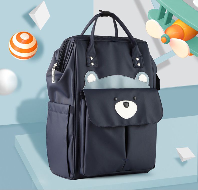 insular - 防水防污多功能大容量後背包/媽媽包/待產包-猴子-咖啡色 (26x15x45cm)