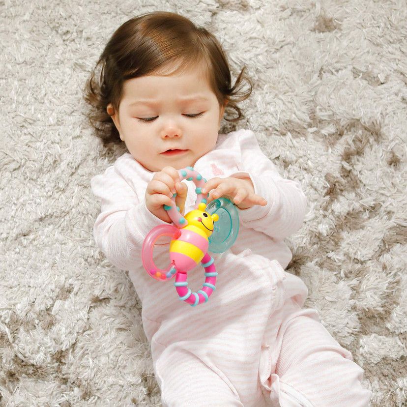 akachan honpo - Sassy固齒器-蜜蜂-粉紅色