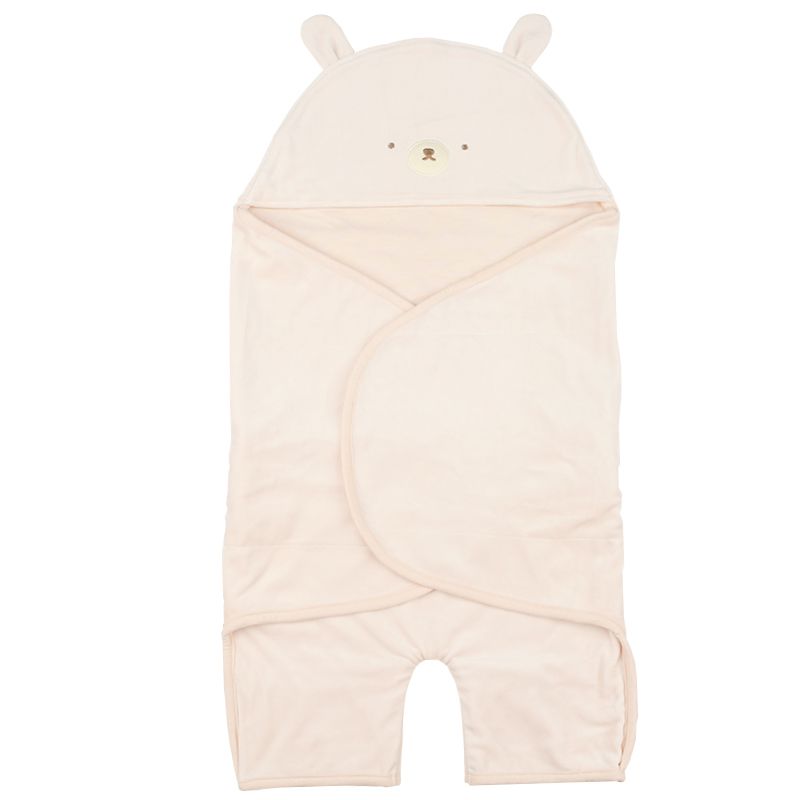 akachan honpo - 包巾 完全包覆型-暖呼呼天鵝絨-粉紅色 (50~70cm)