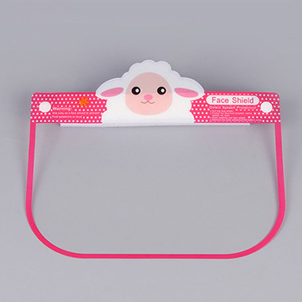 隔離飛沫兒童防護面罩-綿羊-粉色 (約26x18.5cm)