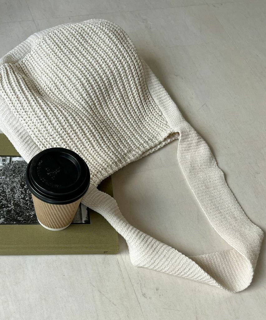 日本 Bou Jeloud - 針織肩背包-米