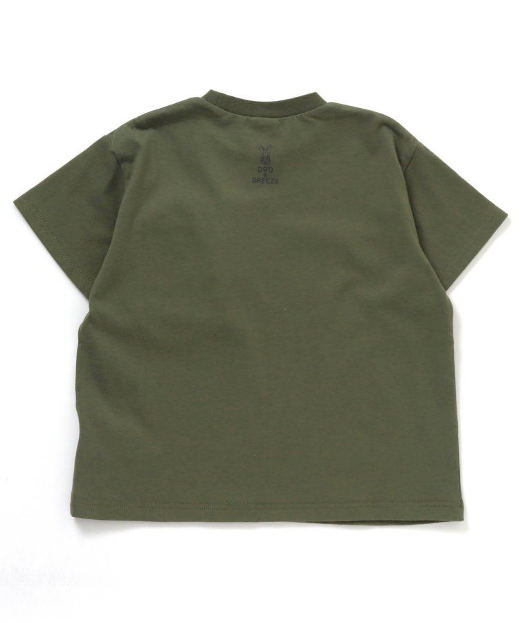 日本 BREEZE - 聯名款 夜光拉鍊大口袋短袖上衣-卡其