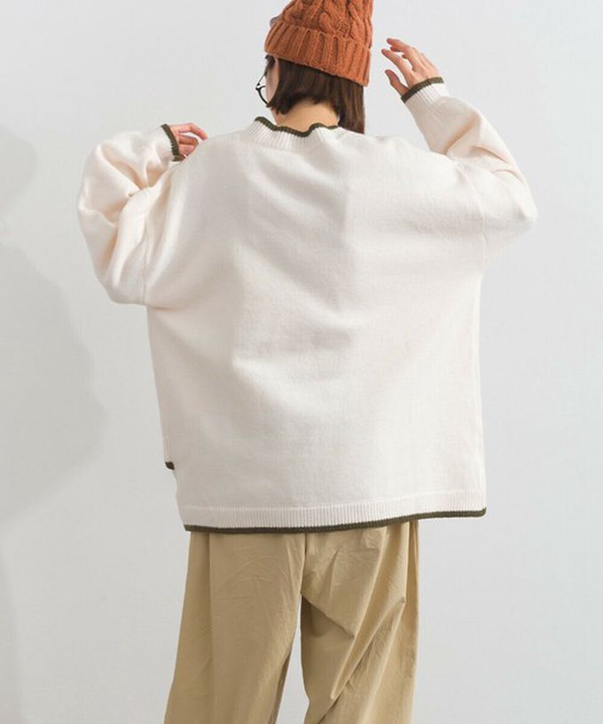 日本 Lupilien - 毛絨尾巴貓咪設計感針織長袖上衣-卡其棕