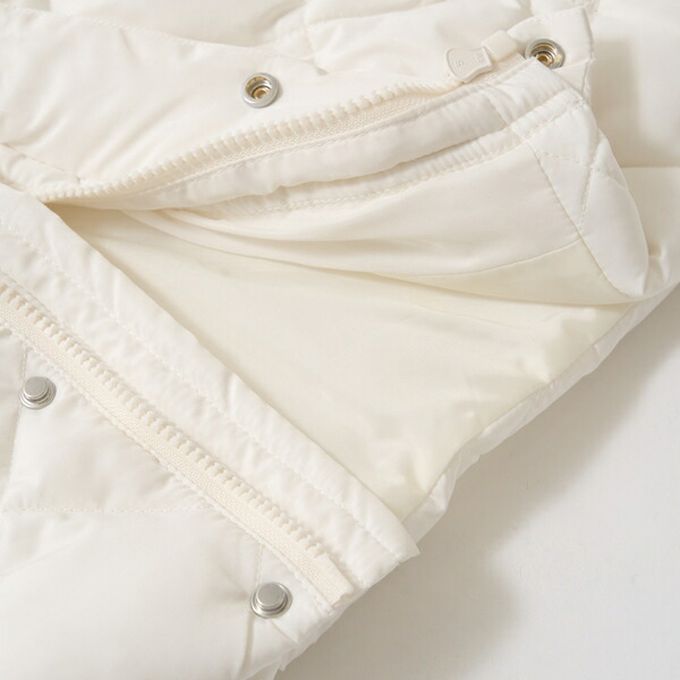 日本 Lycee mine - 注目斗篷領 柔軟絎縫保暖外套(領可拆)-可可