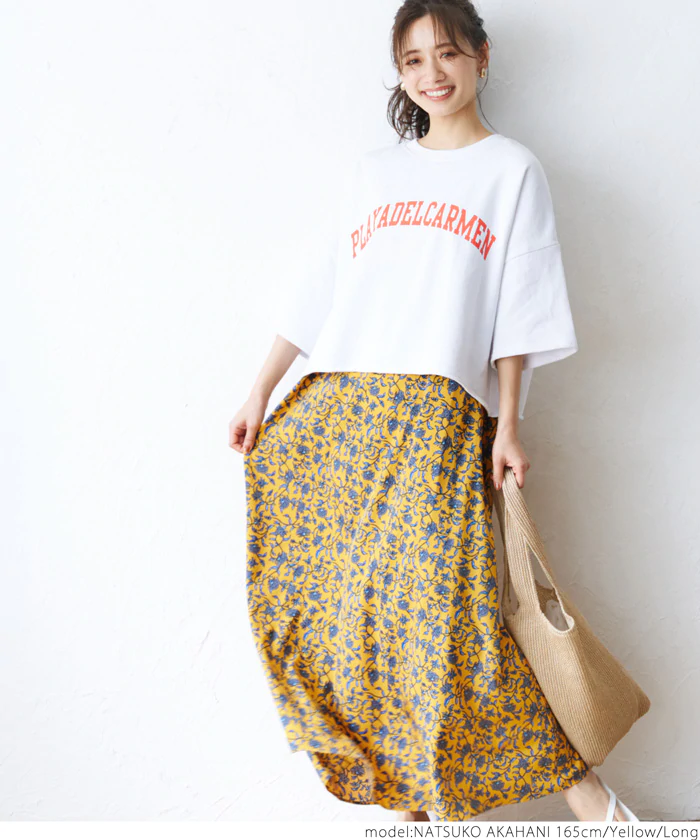 日本 COCA - 夏日繽紛碎花無袖洋裝-黃