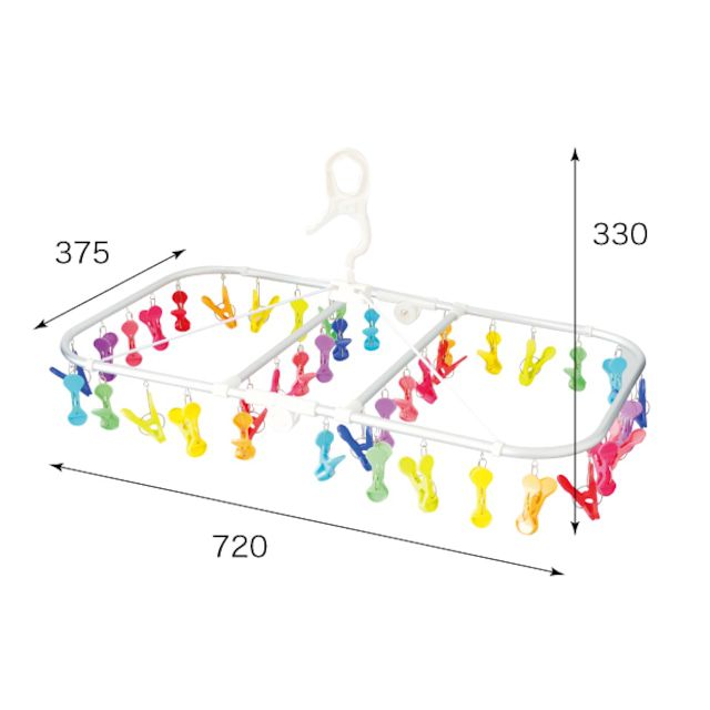 日本代購 - 熱銷定番 SUNNY系列彩虹可折疊衣架-40小夾組 (72×37.5×33cm)