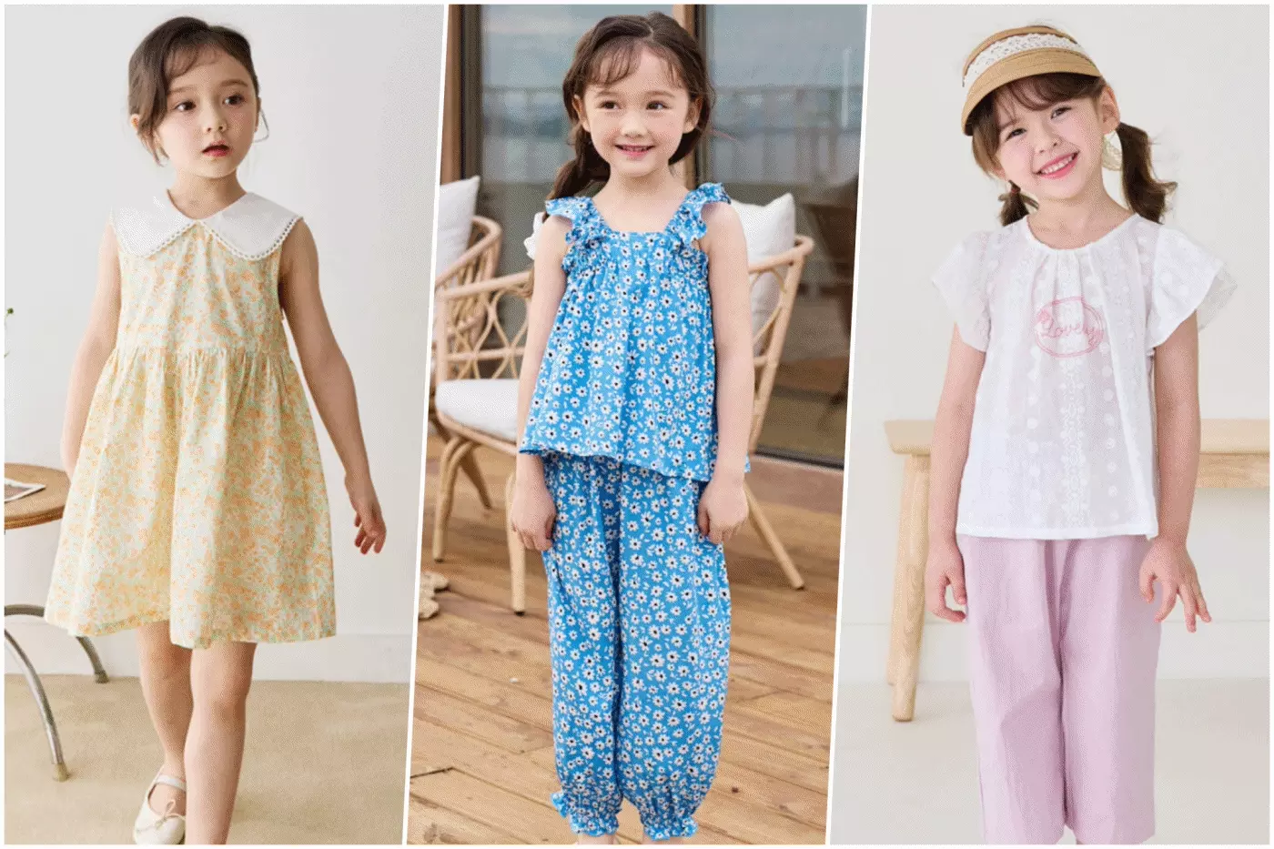 韓國 Bebezoo - 滿版小花無袖背心上衣-藍花