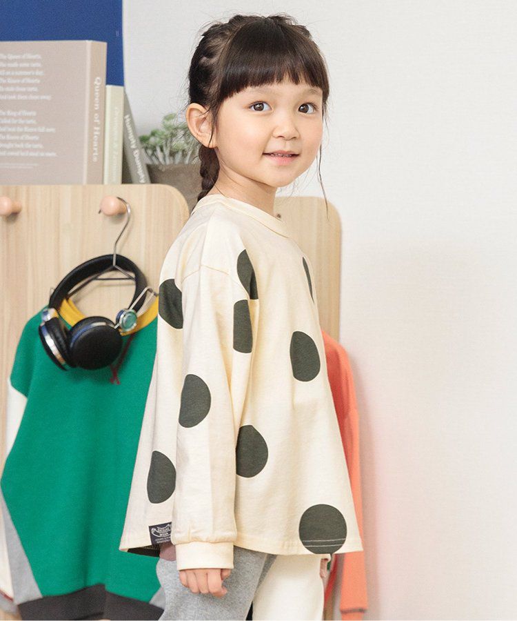 日本 BREEZE - 正反OK！圓領印花長袖上衣-棋盤格-彩色