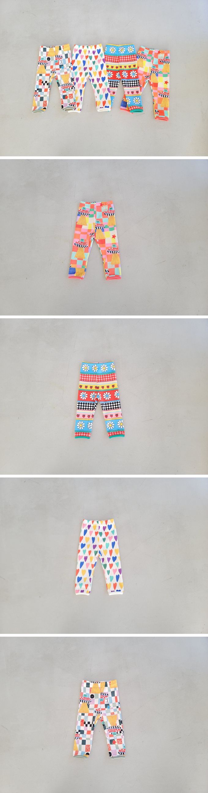 韓國 Mimico - (內磨毛)鬆緊腰彈力內搭褲-格子飛行船-橘底