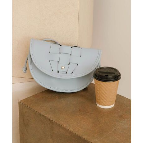 日本 Bab - 編織造型皮革半月小包-草綠