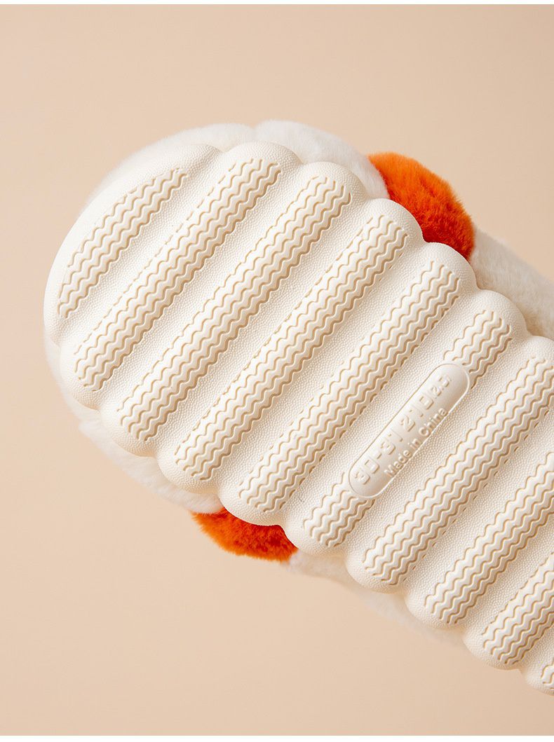 兒童毛毛保暖室內拖鞋(厚底)-兔耳-粉色