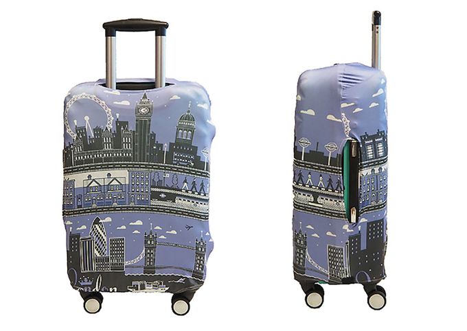 little chili - 繽紛行李箱套 M號-英國倫敦藍-24吋 -高60 寬40 厚度25cm