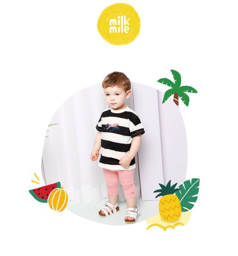 韓國 milk mile - 寬條紋花豹T-綠