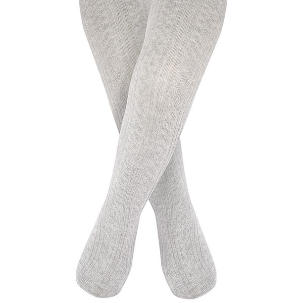 英國 JoJo Maman BeBe - 編織螺紋寶寶小童內搭褲襪/保暖襪-灰色 (1-2Y)